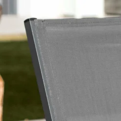 Chaise De Jardin|MOBELLIA Fauteuil de jardin dossier haut aluminium empilable Murano Gris Anthracite