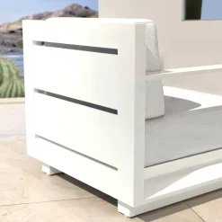 Fauteuil Détente|Canapé, Fauteuil Et Table Basse|MOBELLIA Fauteuil de jardin détente en aluminium Elba Blanc et gris clair Blanc - Gris Clair