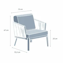 Canapé, Fauteuil Et Table Basse|MOBELLIA Fauteuil de jardin détente en aluminium Amalfi Gris Anthracite