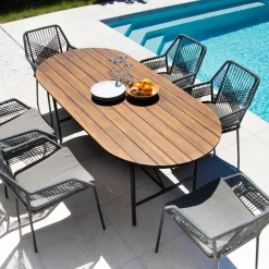 Chaise De Jardin|#N/A Fauteuil de jardin empilable Seville - Gris