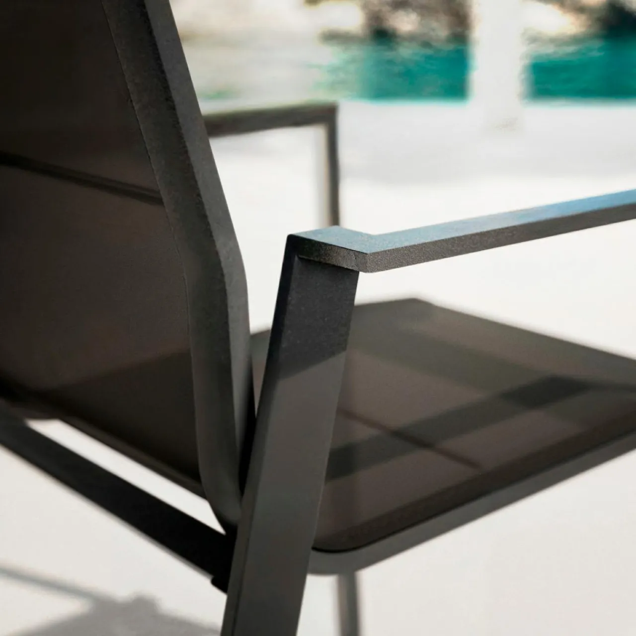 Chaise De Jardin|MOBELLIA Fauteuil de jardin empilable aluminium Portofino Gris Anthracite