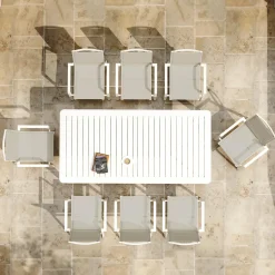 Chaise De Jardin|MOBELLIA Fauteuil de jardin empilable aluminium Portofino Taupe