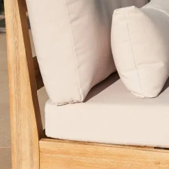 Fauteuil Détente|Canapé, Fauteuil Et Table Basse|MOBELLIA Fauteuil de jardin en bois d'acacia Bornéo Sable