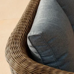 Fauteuil Détente|Canapé, Fauteuil Et Table Basse|MOBELLIA Fauteuil de jardin en résine tressée Calvi Sépia et gris foncé Tressé Sepia - Anthracite