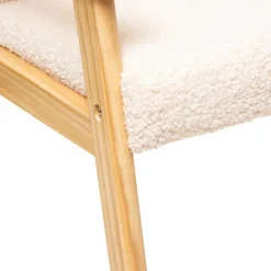 Petit Meuble Enfant|Atmosphera createur d'interieur for kids Fauteuil enfant bouclette (H46 cm) Basile Ecru