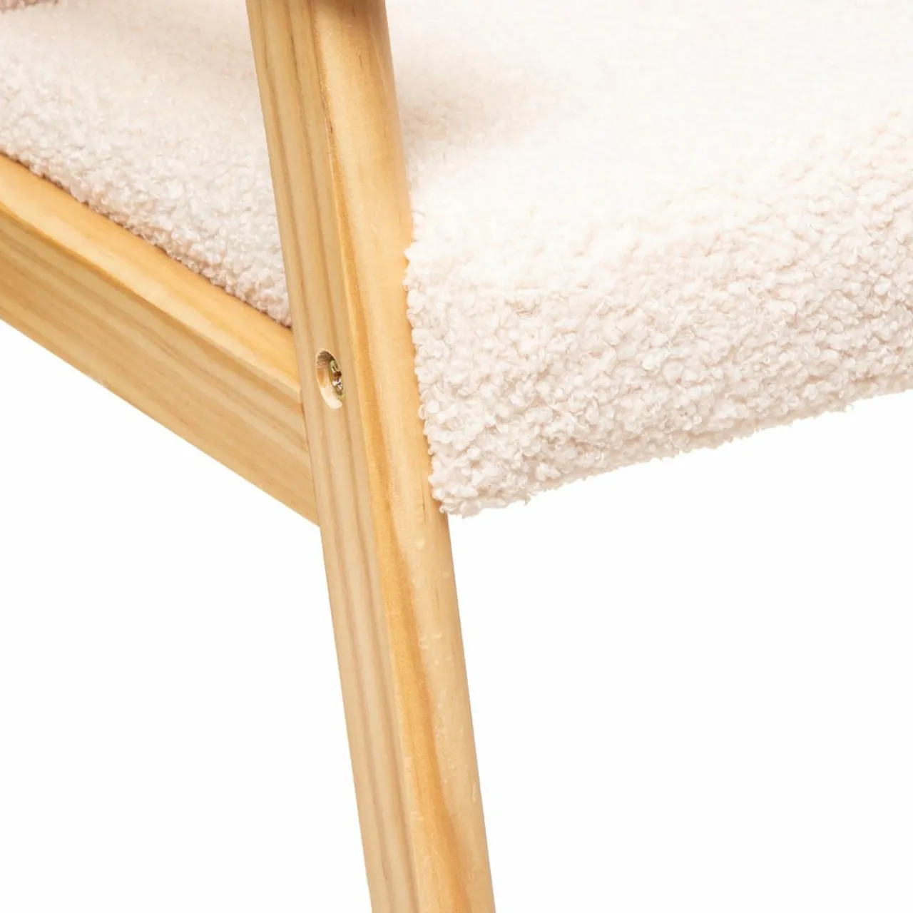 Petit Meuble Enfant|Atmosphera createur d'interieur for kids Fauteuil enfant bouclette (H46 cm) Basile Ecru