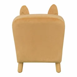 Petit Meuble Enfant|EMINZA Fauteuil velours enfant (H50 cm) Hippo Jaune ocre