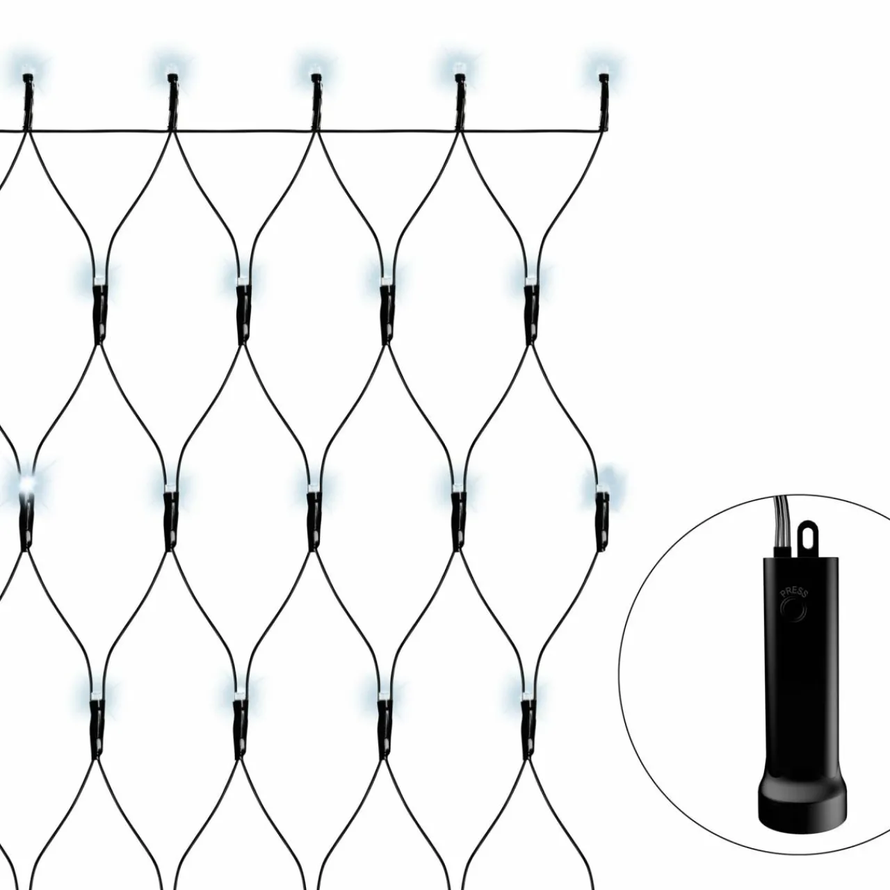 Guirlande Lumineuse|KAEMINGK Filet lumineux à piles 1,80 m 192 LED Durawise Blanc froid