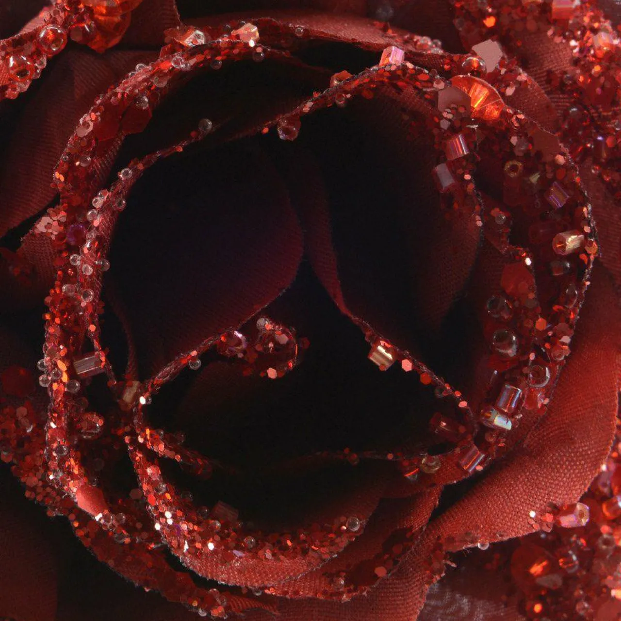 Décoration De Sapin|KAEMINGK Fleur décorative sur pince (D8,5 cm) pailletée Bordeaux