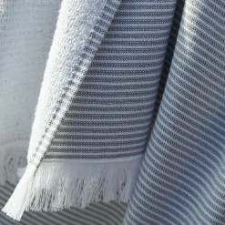 Linge De Bain|Fouta|L'effet papillon Fouta coton et éponge (95 x 180 cm) Naël galet Gris