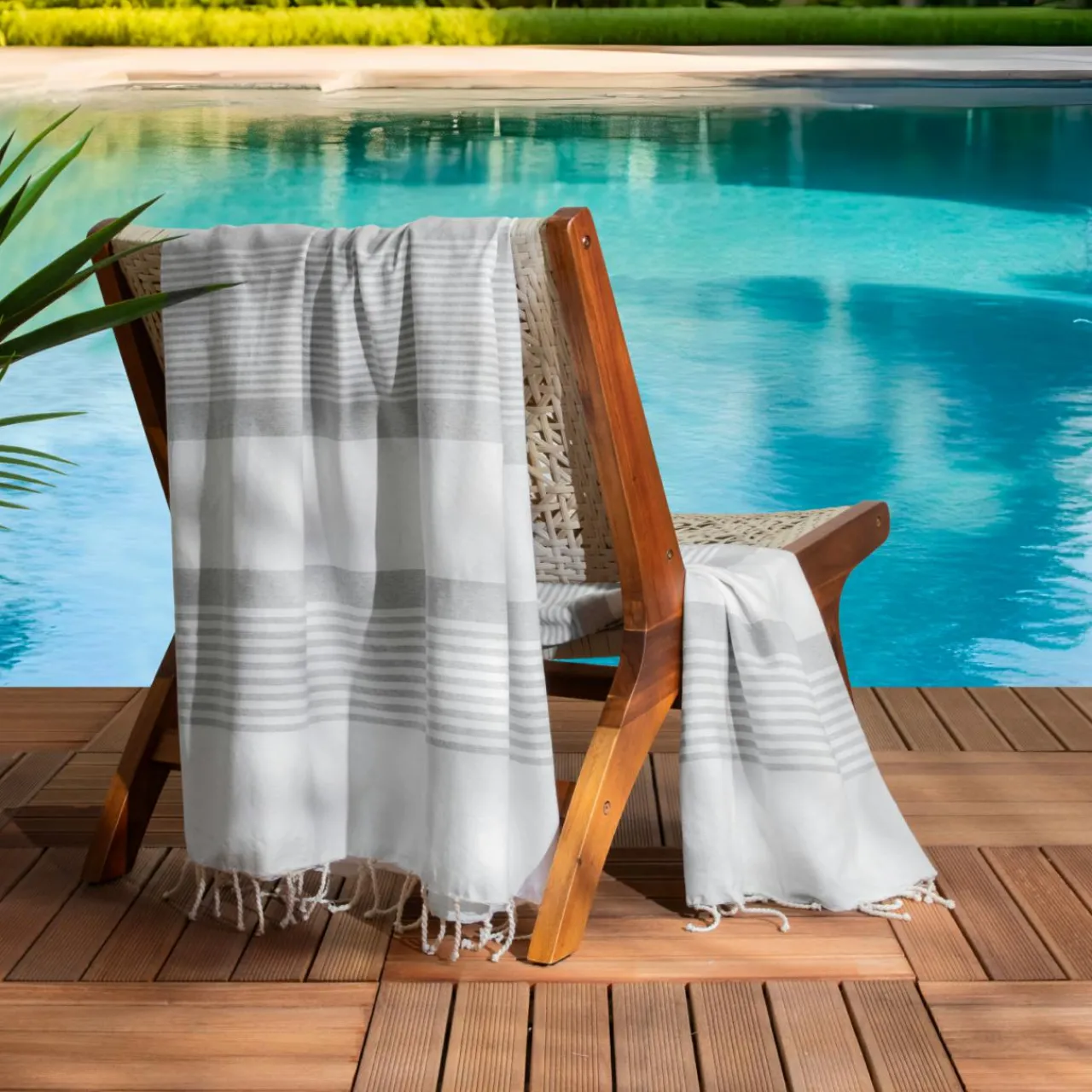 Linge De Bain|Fouta| Fouta coton recyclé (200 x 200 cm) Summer he Blanc