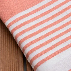 Linge De Bain|Fouta| Fouta coton recyclé (200 x 200 cm) Summer Corail Orange