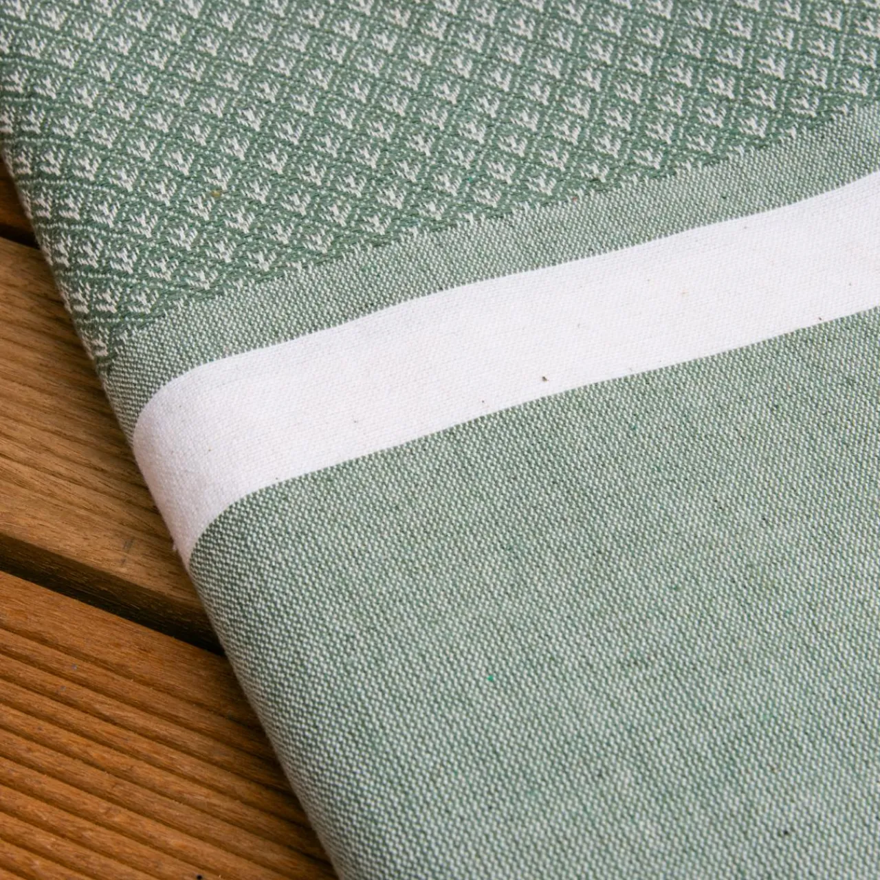 Linge De Bain|Fouta| Fouta coton recyclé (100 x 200 cm) Selma Vert kaki