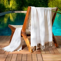 Linge De Bain|Fouta| Fouta coton recyclé (100 x 200 cm) Beach Ecru