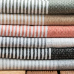 Linge De Bain|Fouta| Fouta coton recyclé (100 x 200 cm) Océane Vert kaki