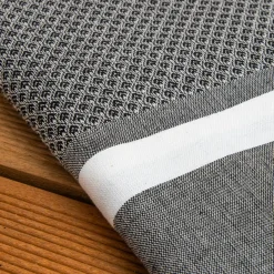 Linge De Bain|Fouta| Fouta coton recyclé (100 x 200 cm) Selma e Noir