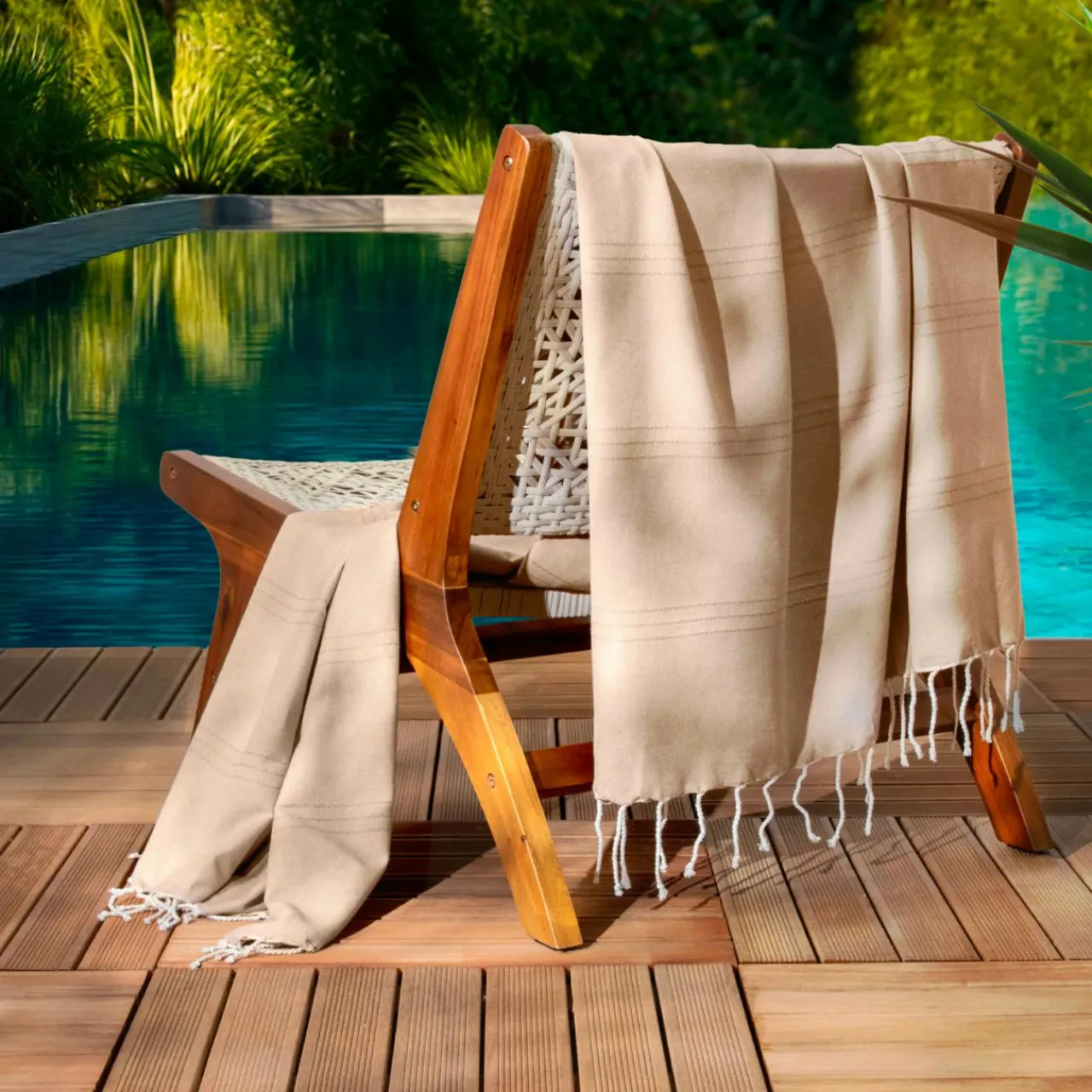 Linge De Bain|Fouta| Fouta coton recyclé (100 x 200 cm) Sunshine Beige