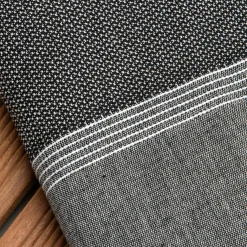 Linge De Bain|Fouta| Fouta coton recyclé (100 x 200 cm) Beach e Noir