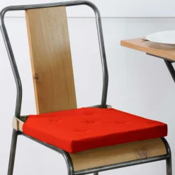 Galette De Chaise|LOVELY CASA Galette de chaise carrée scratch (38 x 38 cm) Duo Rouge