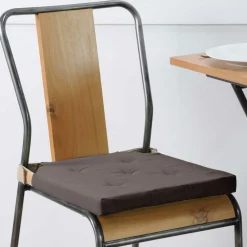 Galette De Chaise|STOF Galette de chaise carrée scratch (38 x 38 cm) Duo Gris foncé