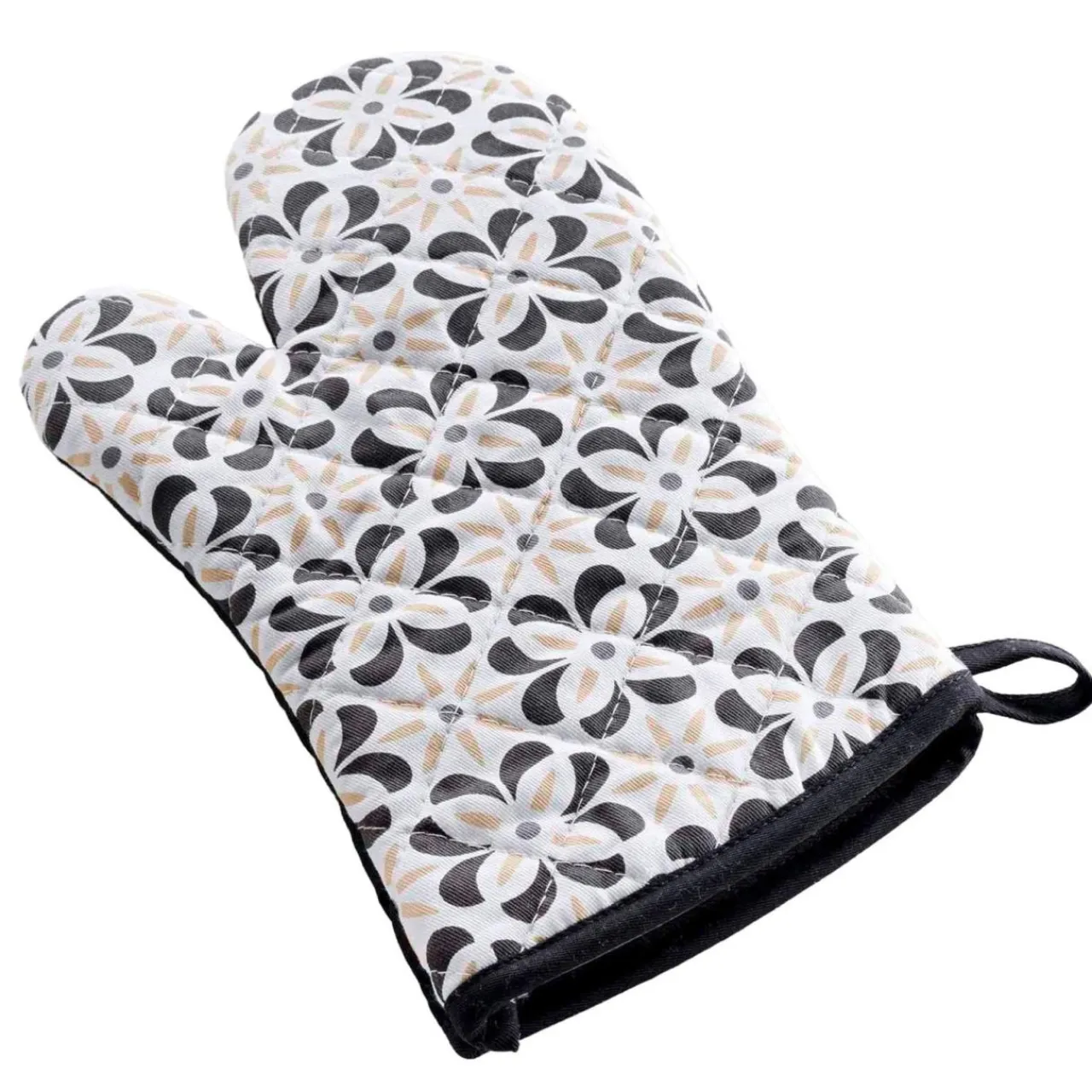 Accessoire Cuisine|douceur d'intu017drieur Gant de cuisine ambidextre en coton (30 x 18 cm) Solaris Noir