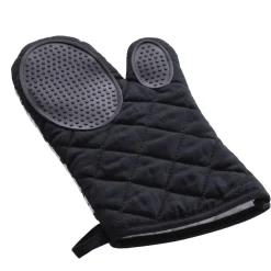 Accessoire Cuisine|douceur d'intu017drieur Gant de cuisine ambidextre en coton (30 x 18 cm) Solaris Noir