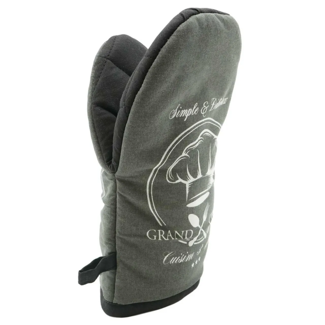 Accessoire Cuisine|douceur d'intu017drieur Gant de cuisine coton (24.5 x 14.5 cm) Grand Chef Gris