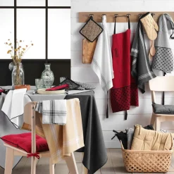 Accessoire Cuisine|DOUCEUR D'INTERIEUR Gant et manique coton recyclé Cuisiline Bordeaux