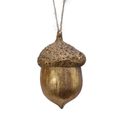 Décoration De Sapin|KAEMINGK Gland de Noël à suspendre (H8 cm) Chêne d'antan Or