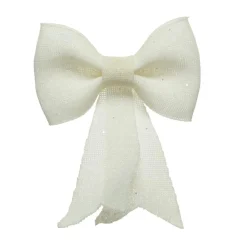 Décoration De Sapin|KAEMINGK Grand nœud pailleté (H42 cm) Glasgow Blanc