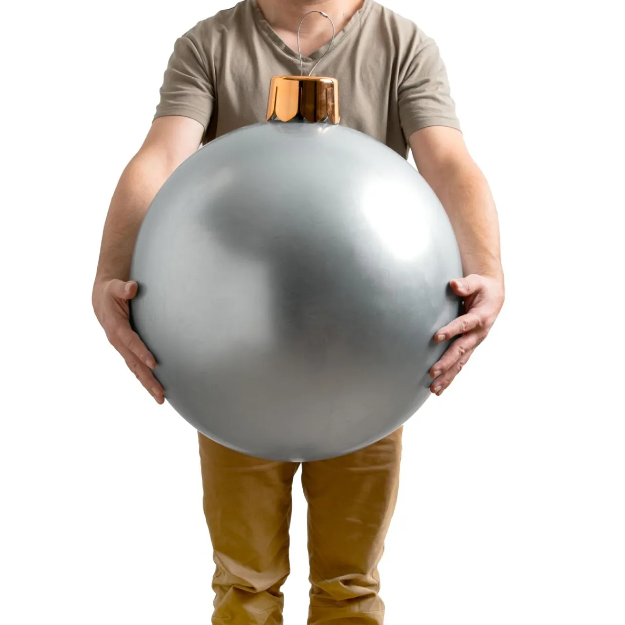 Boule Grand Format|Déco Et Objet De Noël|KOOPMAN Grande boule de Noël gonflable (D45 cm) Argent