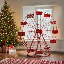 Personnage, Objet Grand Format|Déco Et Objet De Noël|JJA Grande roue en métal Géante (H170 cm) Fête foraine Rouge
