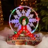 Village De Noël Lumineux|KAEMINGK Grande roue lumineuse et musicale Merry Christmas