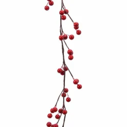 Guirlande En Sapin Artificiel|KAEMINGK Guirlande de Baie laquée (130 cm) Célénia Rouge