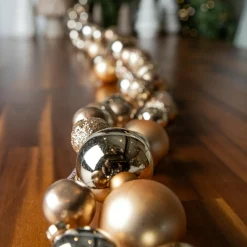 Guirlande Déco|Guirlande De Sapin|KAEMINGK Guirlande de Noël (180 cm) Boules de Noël Or