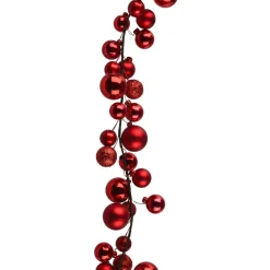 Guirlande Déco|Guirlande De Sapin|KAEMINGK Guirlande de Noël (180 cm) Boules de Noël Rouge