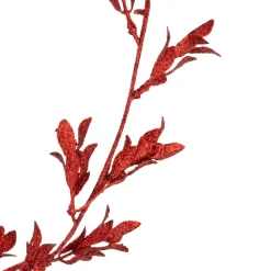 Guirlande En Sapin Artificiel|FEERIC LIGHTS Guirlande de Noël (180 cm) Feuilles pailletées Rouge