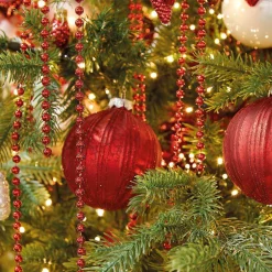 Guirlande De Sapin|KAEMINGK Guirlande de perle (5 m) Alpine XL Rouge
