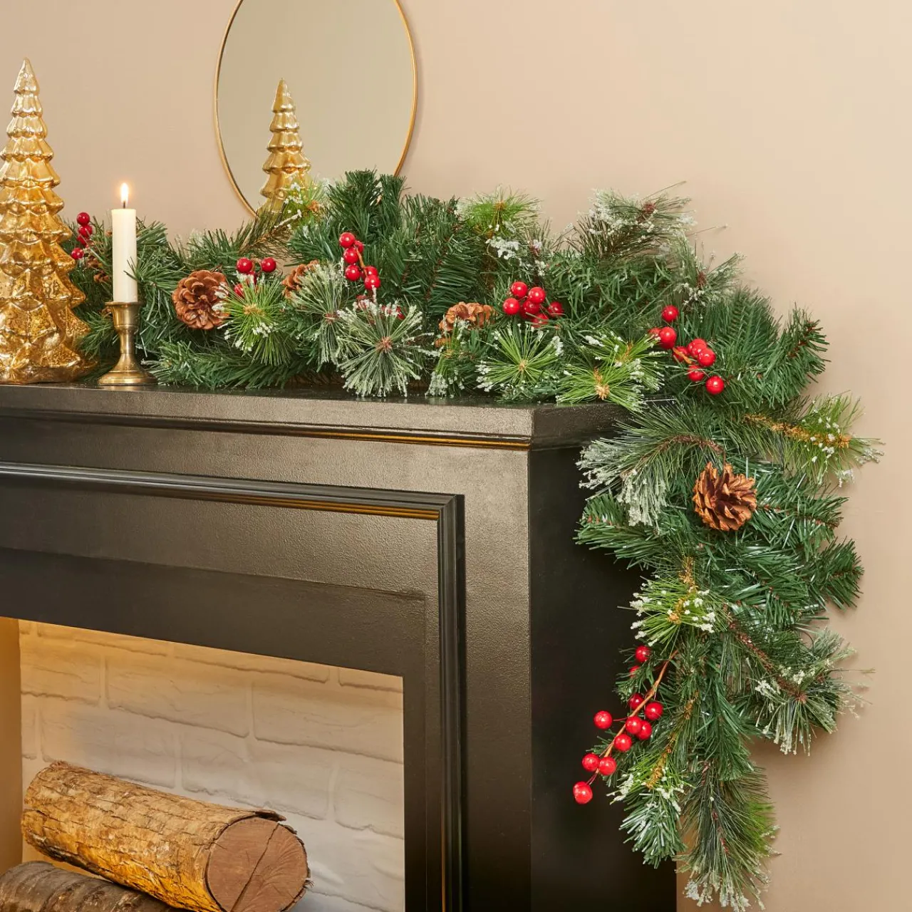 Guirlande En Sapin Artificiel|KAEMINGK Guirlande de sapin (180 cm - D31) Ipswich Vert enneigé Sapin enneigé