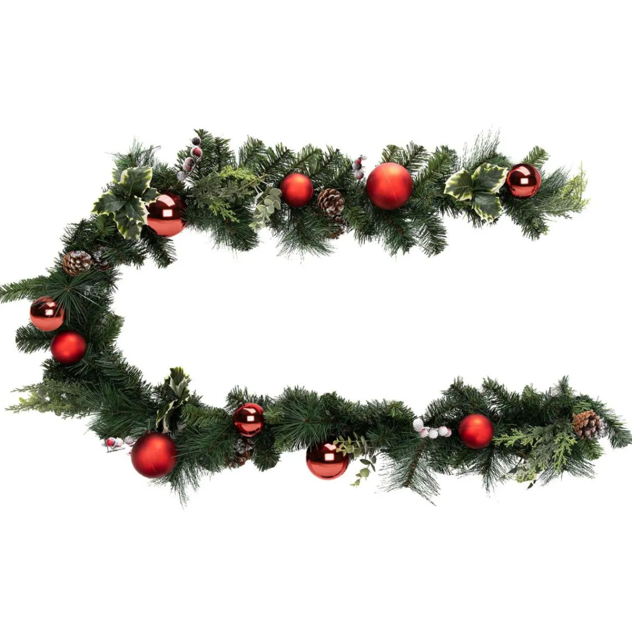 Sapin Grande Taille|Guirlande En Sapin Artificiel|Feeric Lights & Christmas Guirlande de sapin (200 cm) Festivités Rouge