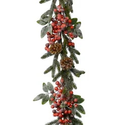 Guirlande En Sapin Artificiel|KAEMINGK Guirlande de sapin (180 cm) Jour de fête pailleté Rouge