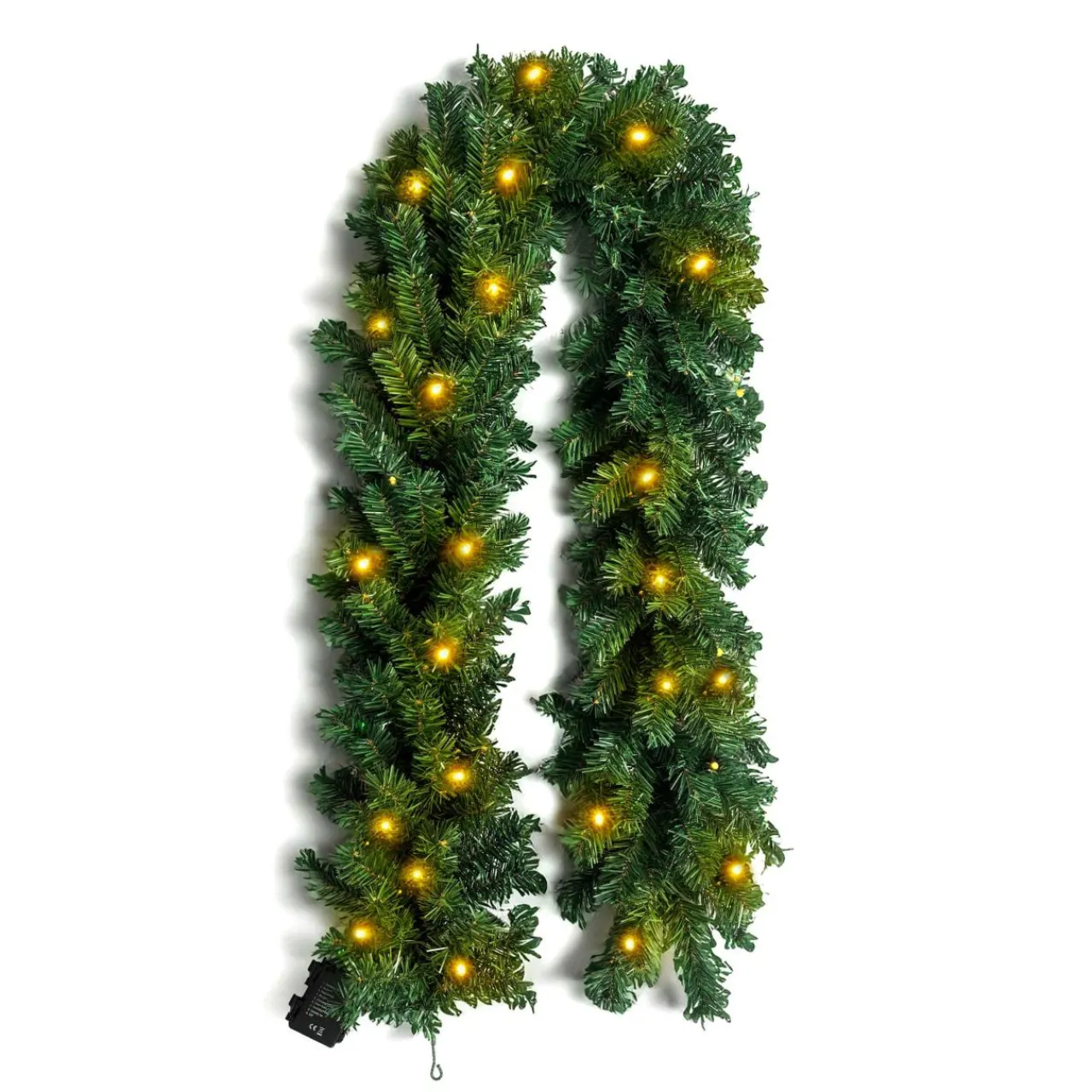Guirlande En Sapin Artificiel|EMINZA Guirlande de sapin lumineuse (180 cm - D25) Royal Vert et blanc chaud Sapin vert lumineux
