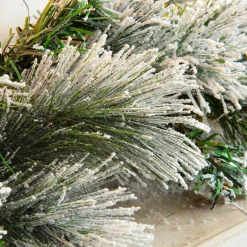 Sapin Grande Taille|Guirlande En Sapin Artificiel|EMINZA Guirlande de sapin lumineuse (180 cm - D25) Edmonton Vert enneigé et blanc chaud Sapin enneigé lumineux