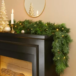 Sapin Grande Taille|Guirlande En Sapin Artificiel|EMINZA Guirlande de sapin lumineuse (180 cm - D25) Edmonton Vert et blanc chaud Sapin vert lumineux