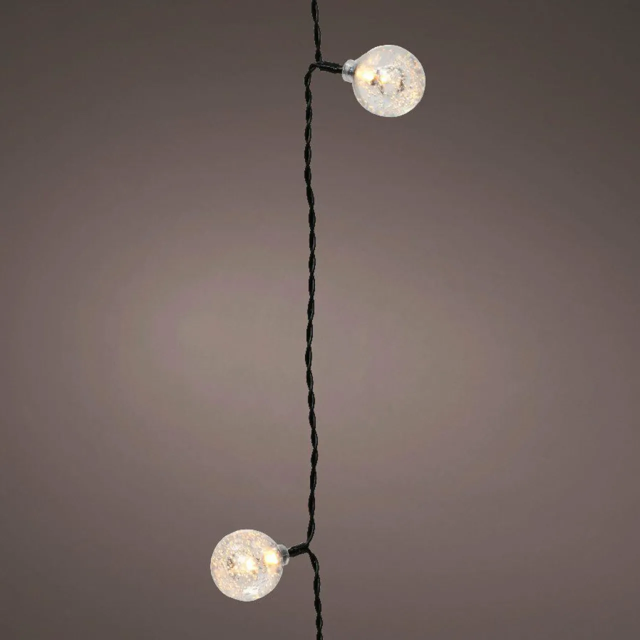 Guirlande Lumineuse|KAEMINGK Guirlande lumineuse 5,80 m 30 LED câble noir Crystal Blanc chaud