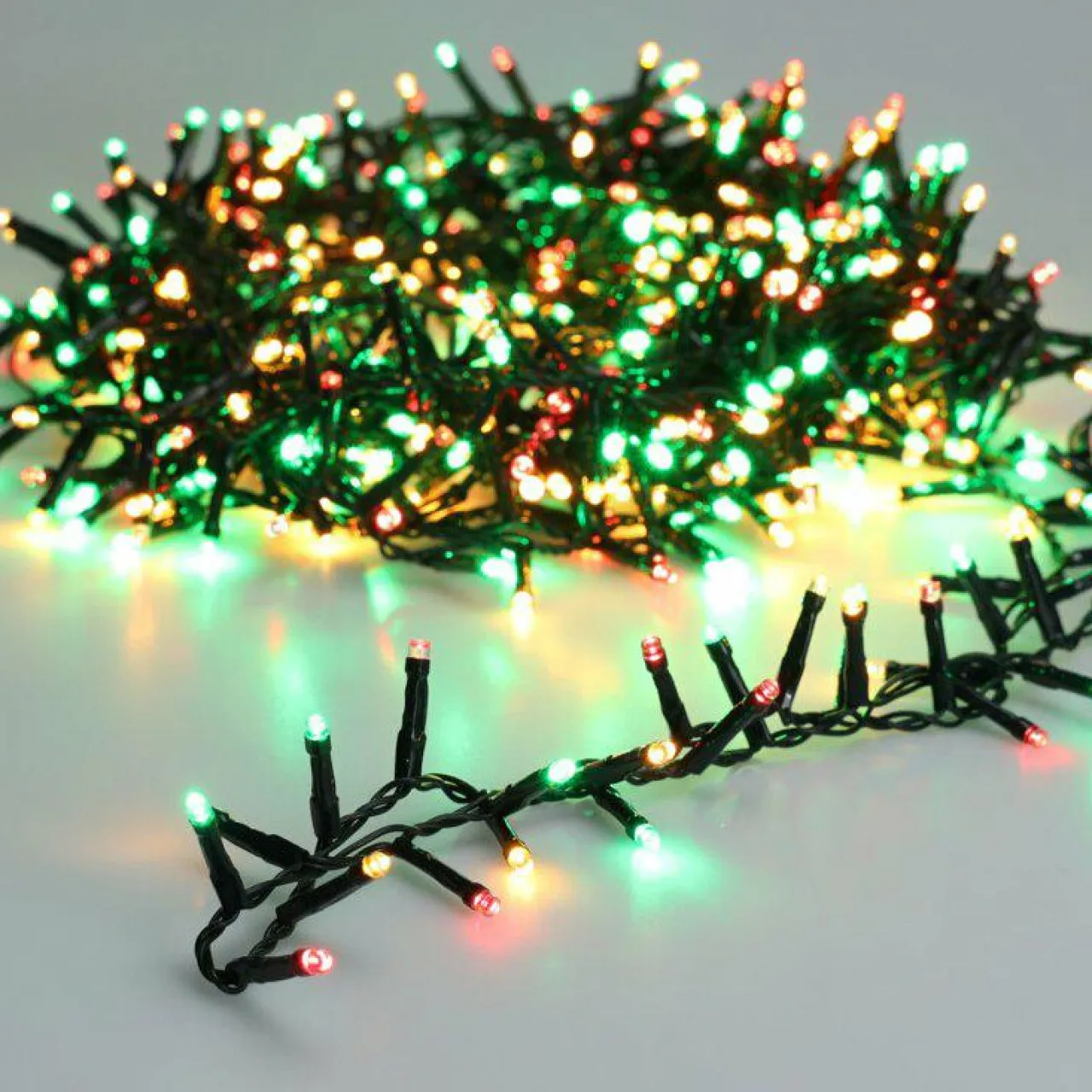 Guirlande Lumineuse Grand Format|Guirlande Lumineuse|KAEMINGK Guirlande lumineuse 22,5 m 1000 LED câble vert Luxe Tricolore Vert/Rouge/Blanc Tricolore Vert Blanc Rouge