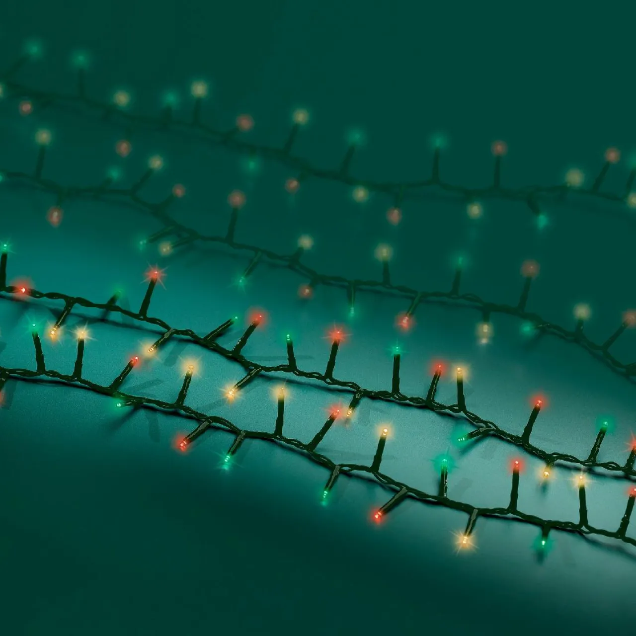 Guirlande Lumineuse Grand Format|Guirlande Lumineuse|KAEMINGK Guirlande lumineuse 22,5 m 1000 LED câble vert Luxe Tricolore Vert/Rouge/Blanc Tricolore Vert Blanc Rouge