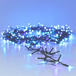 Guirlande Lumineuse|KAEMINGK Guirlande lumineuse 16 m 750 LED câble vert Luxe Tricolore Vert bleu et blanc Tricolore Vert Bleu Blanc - câble vert