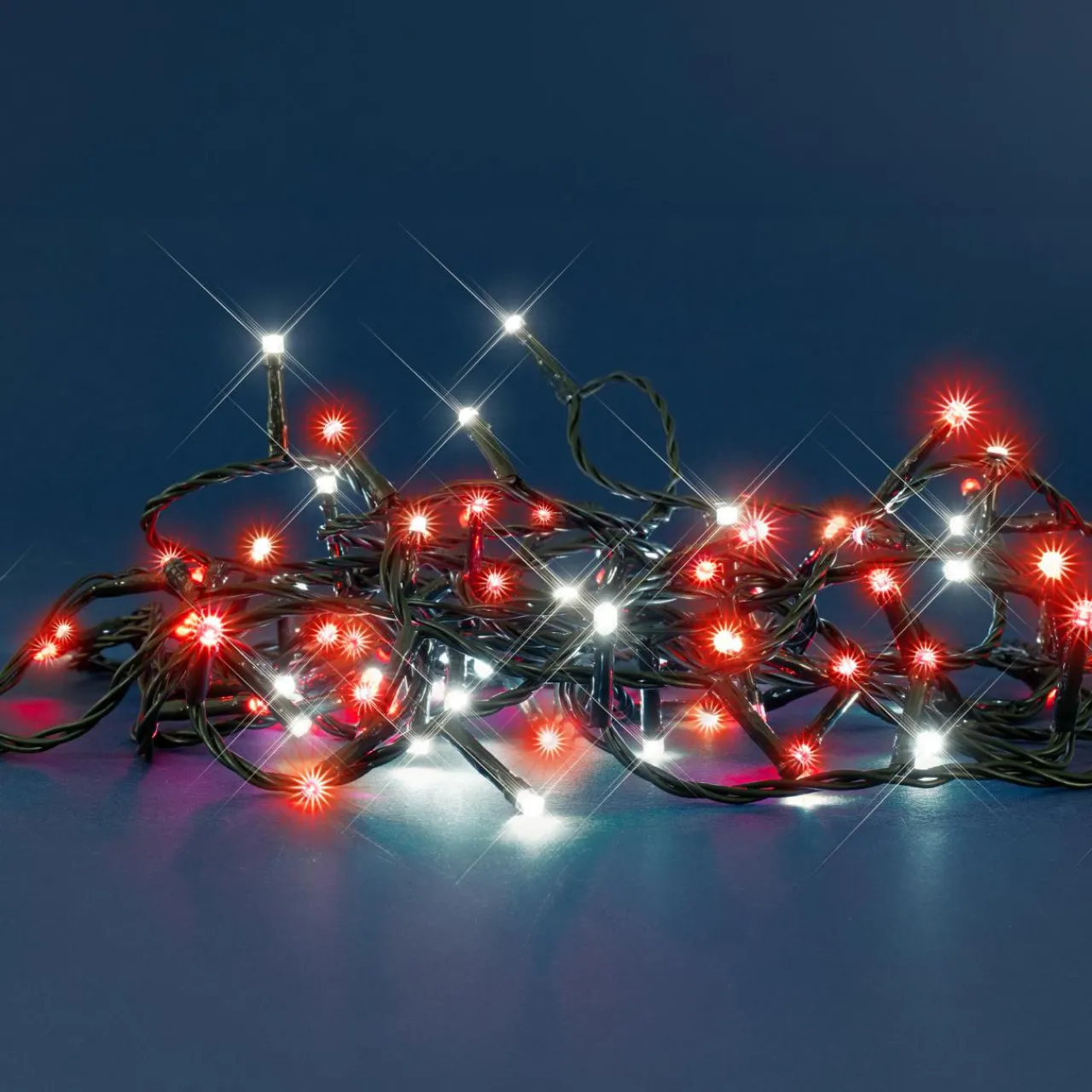 Guirlande Lumineuse|BLACHERE Guirlande lumineuse 8 m 128 LED câble vert Flashing light Bicolore Rouge et blanc froid Bicolore Rouge / Blanc chaud - câble vert