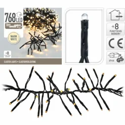 Guirlande Lumineuse|KOOPMAN Guirlande lumineuse 5,60 m 768 LED câble noir Boa Blanc chaud Blanc Chaud - câble noir